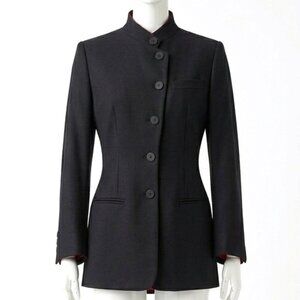 Classiques Entier 100% Black Wool Jacket | Equestrian Style Wool Coat